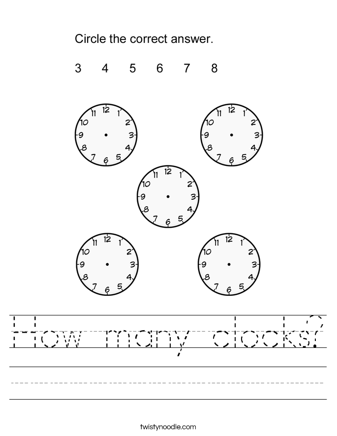 How many clocks? Worksheet