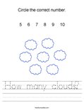 How many clouds? Worksheet