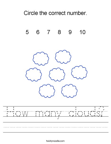 How many clouds Worksheet - Twisty Noodle