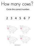 How many cows Coloring Page