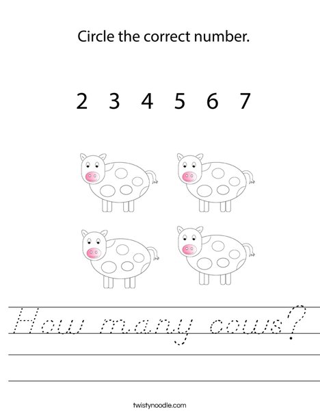 How many cows? Worksheet