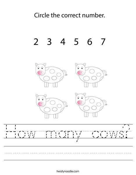 How many cows? Worksheet