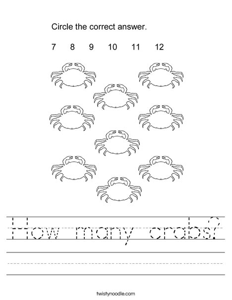 How many crabs? Worksheet