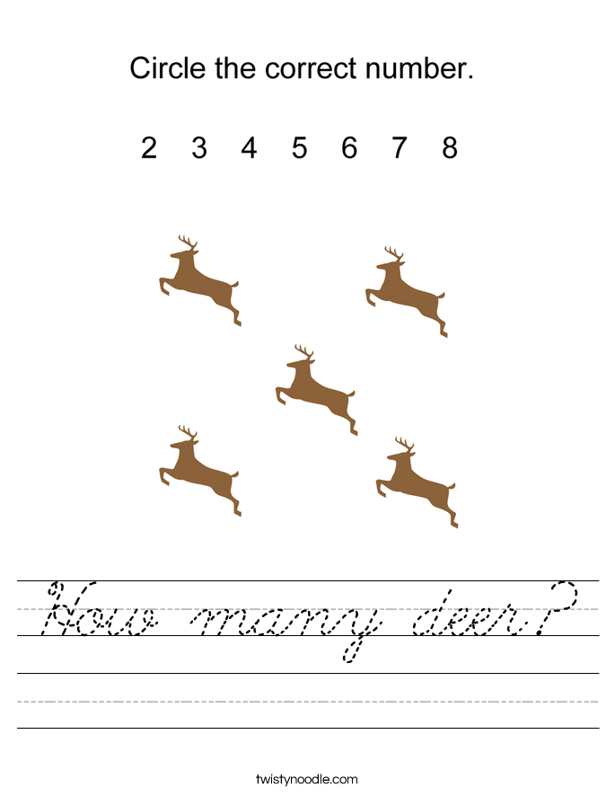 How many deer? Worksheet
