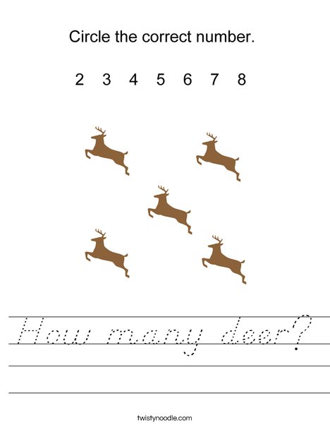 How many deer? Worksheet