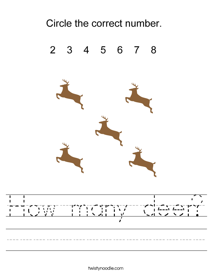 How many deer? Worksheet