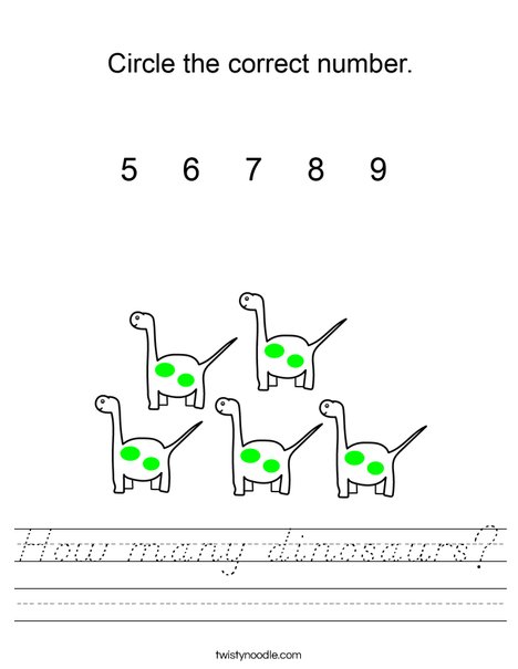 How many dinosaurs? Worksheet