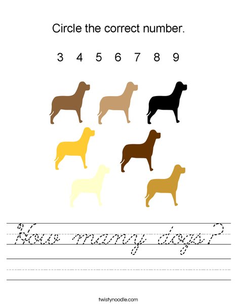 How many dogs? Worksheet