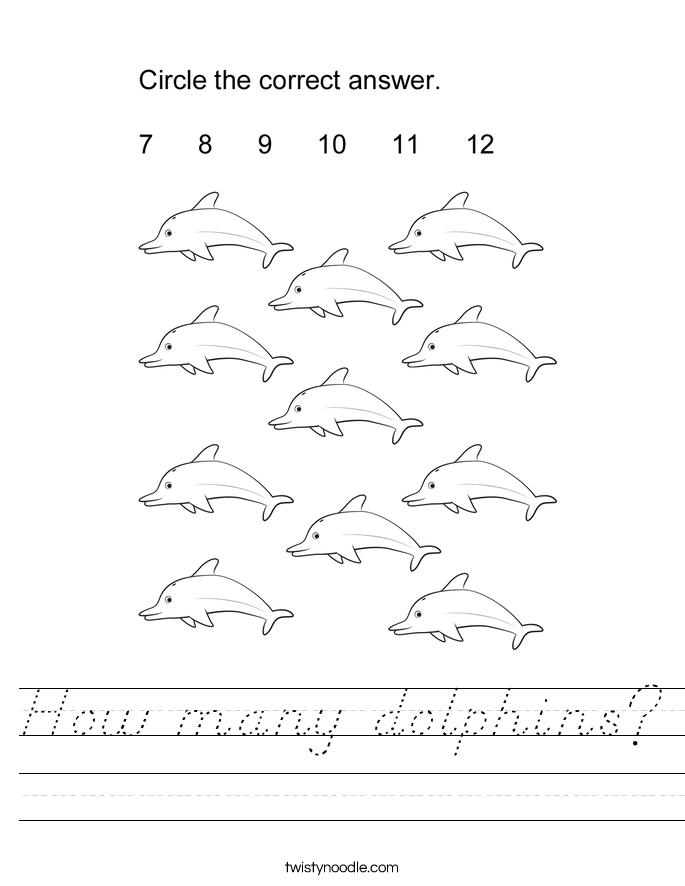 How many dolphins? Worksheet