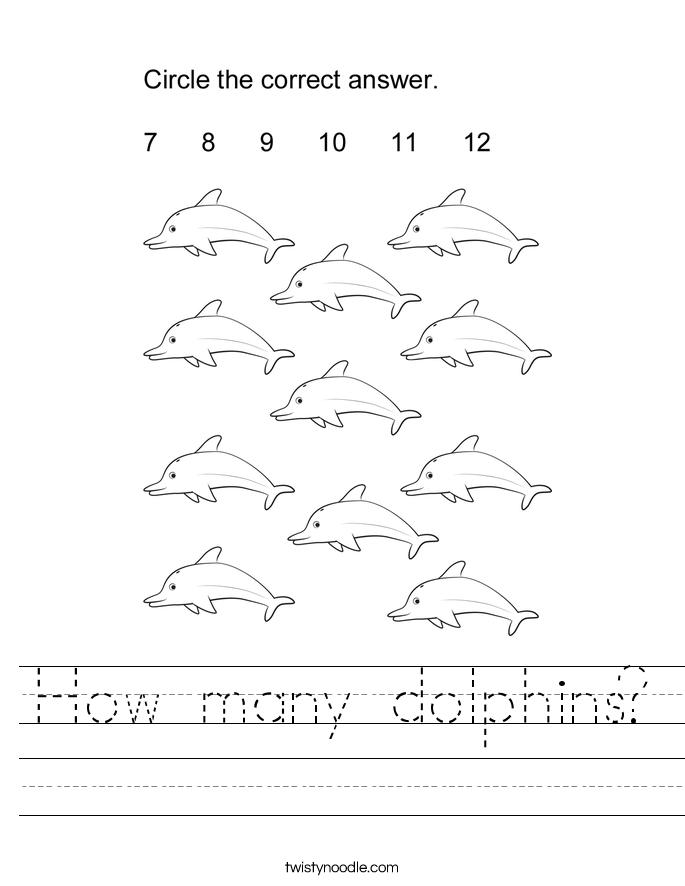 How many dolphins? Worksheet
