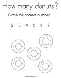 How many donuts Coloring Page