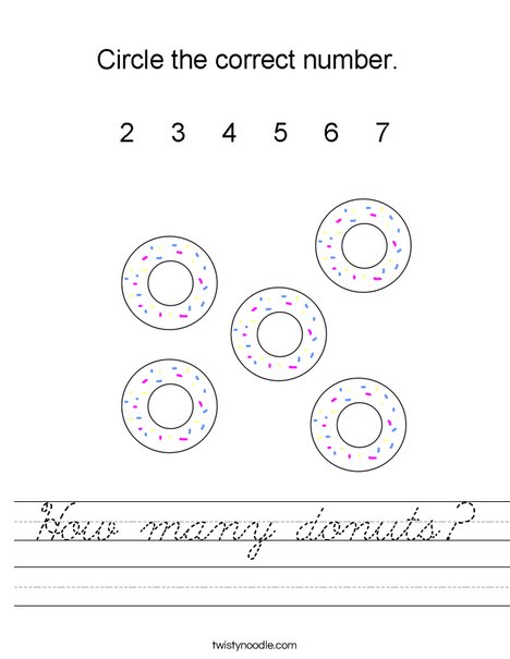How many donuts? Worksheet