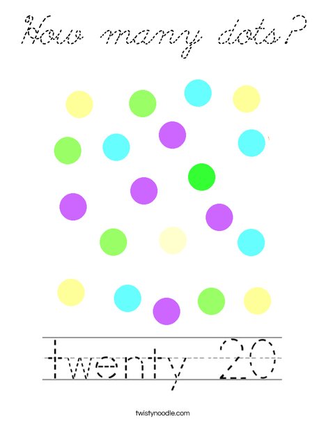 How many dots? Coloring Page