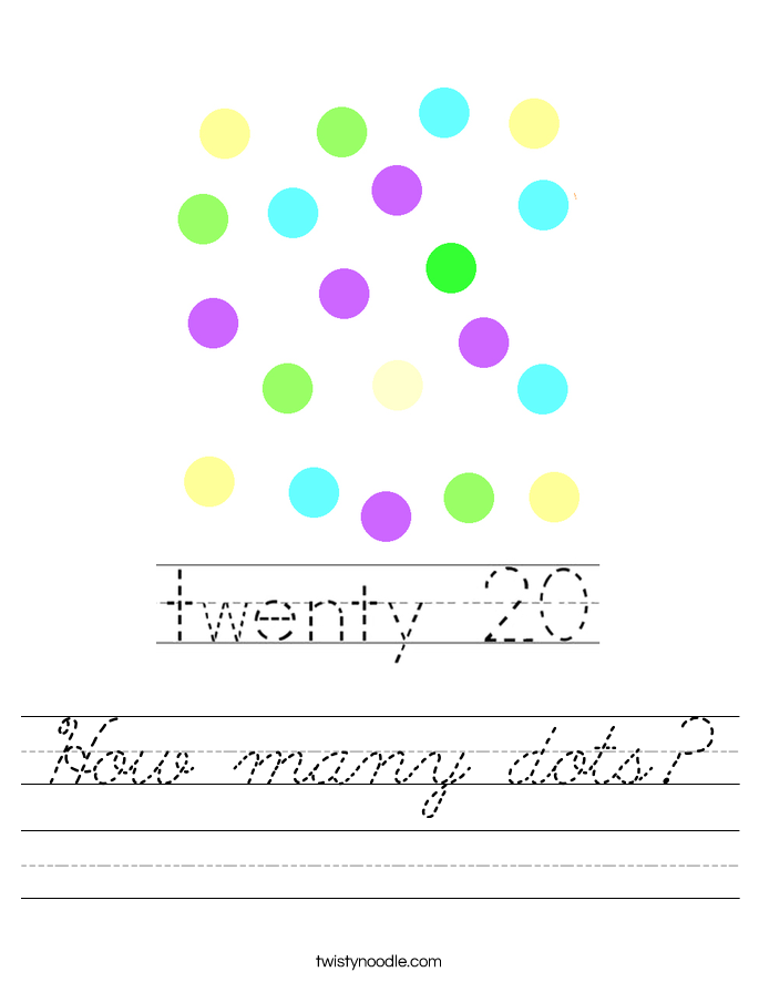 How many dots? Worksheet