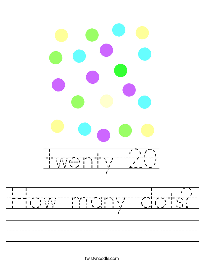 how many dots worksheet twisty noodle