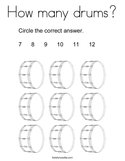 How many drums Coloring Page
