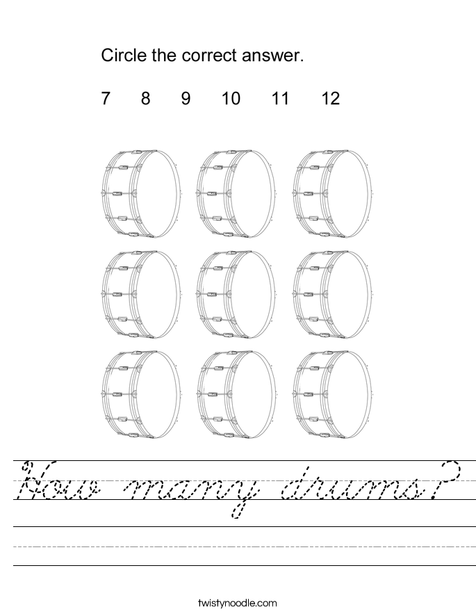 How many drums? Worksheet