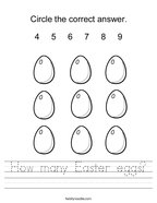 How many Easter eggs Handwriting Sheet