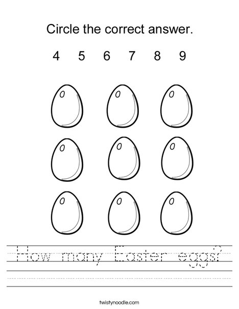 How many Easter eggs? Worksheet