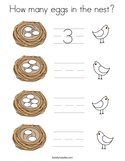 How many eggs in the nest Coloring Page