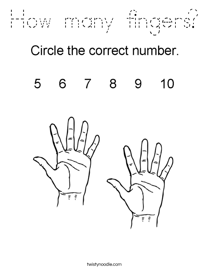How many fingers? Coloring Page