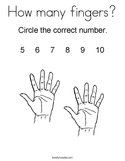 How many fingers Coloring Page