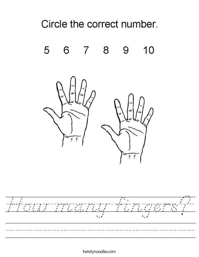 How many fingers? Worksheet