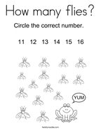 How many flies Coloring Page