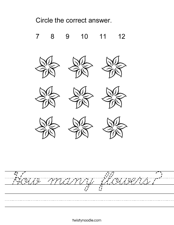 How many flowers? Worksheet