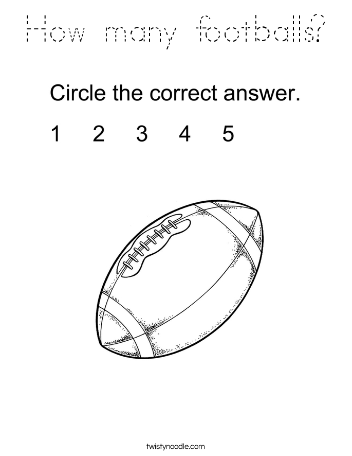 How many footballs? Coloring Page
