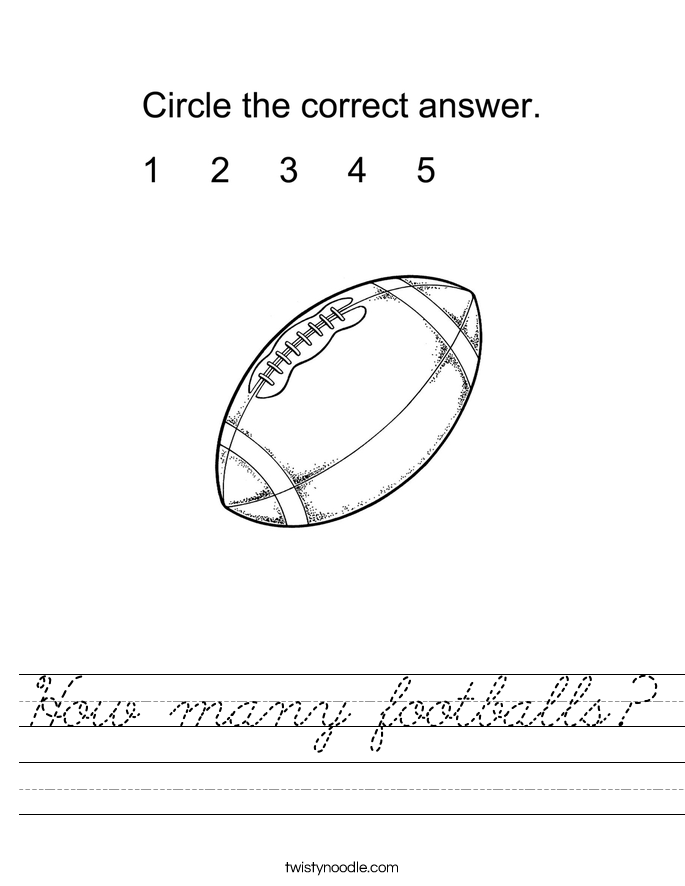How many footballs? Worksheet