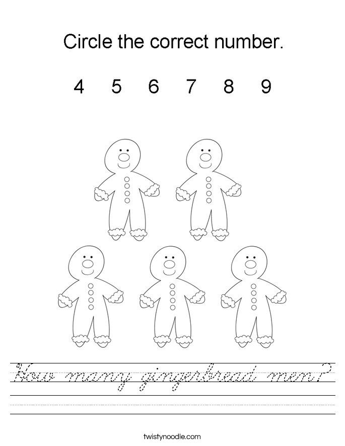 How many gingerbread men? Worksheet