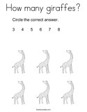How many giraffes Coloring Page
