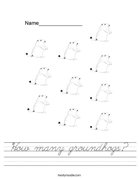 How many groundhogs? Worksheet