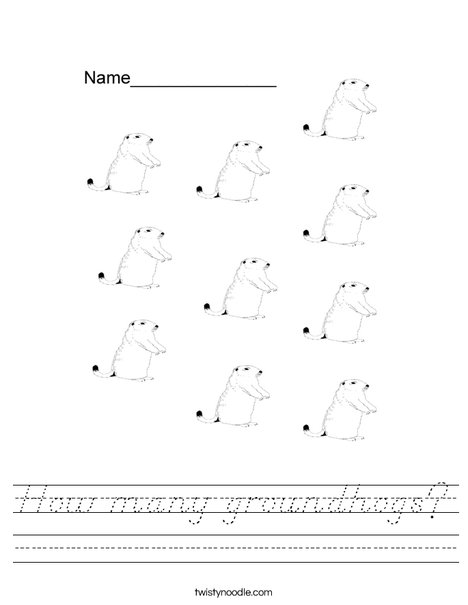 How many groundhogs? Worksheet