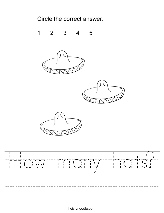 How many hats? Worksheet