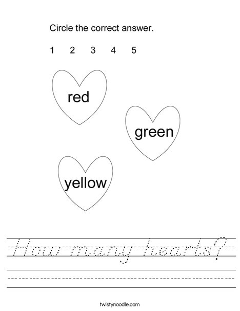 How many hearts? Worksheet