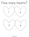 How many hearts Coloring Page