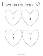 How many hearts Coloring Page