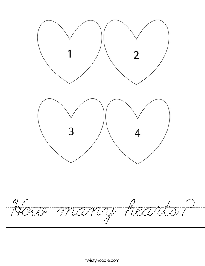 How many hearts? Worksheet