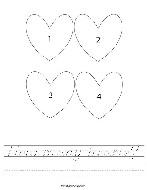 How many hearts Worksheet