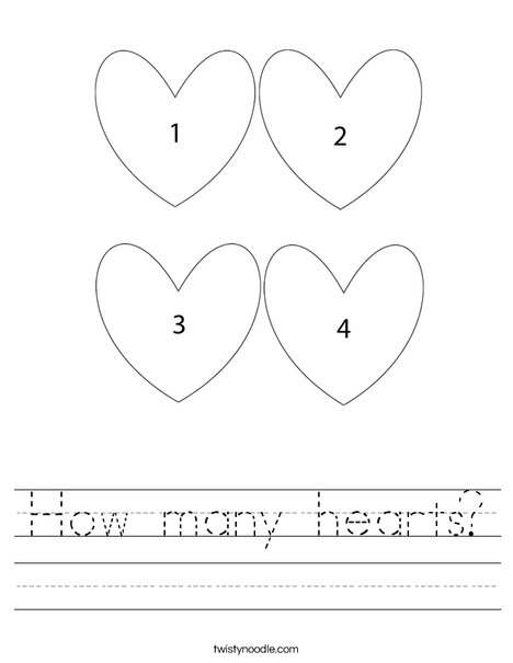 How many hearts Worksheet