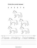 How many horses? Worksheet