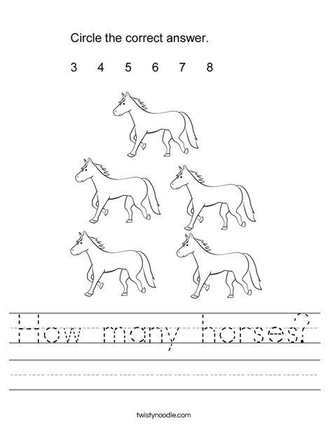 How many horses? Worksheet