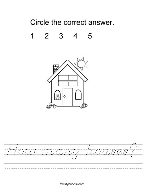 How many houses? Worksheet