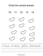 How many jelly beans Handwriting Sheet