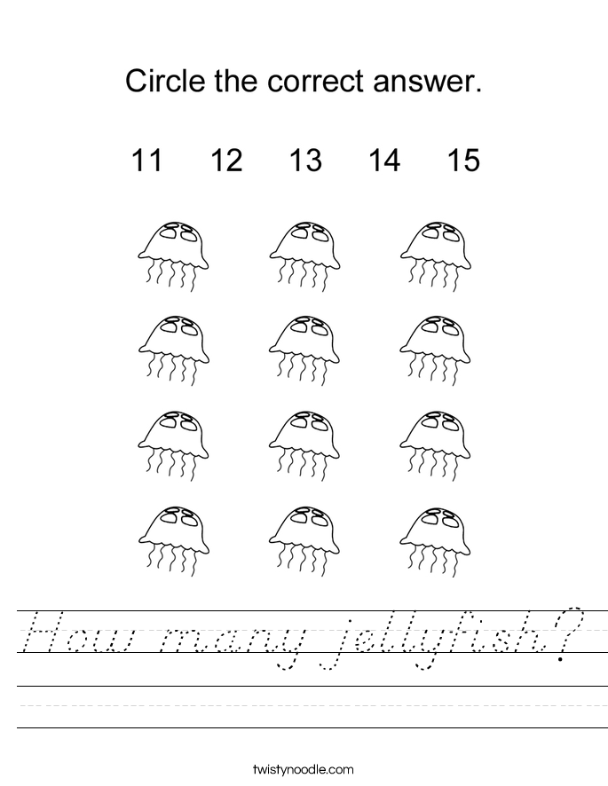 how many jellyfish worksheet dnealian twisty noodle