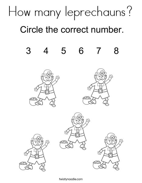 How Many Leprechauns Coloring Page