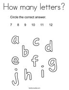How many letters Coloring Page