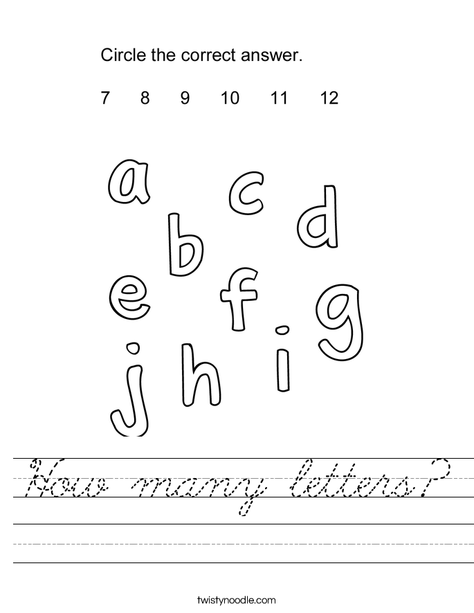How many letters? Worksheet